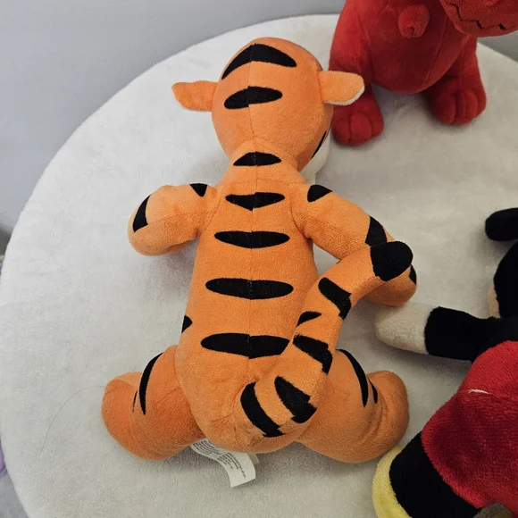 Disney Plush Trio - Black Mickey, Orange Tigger, Red Dinosaur - Picture 8 of 12
